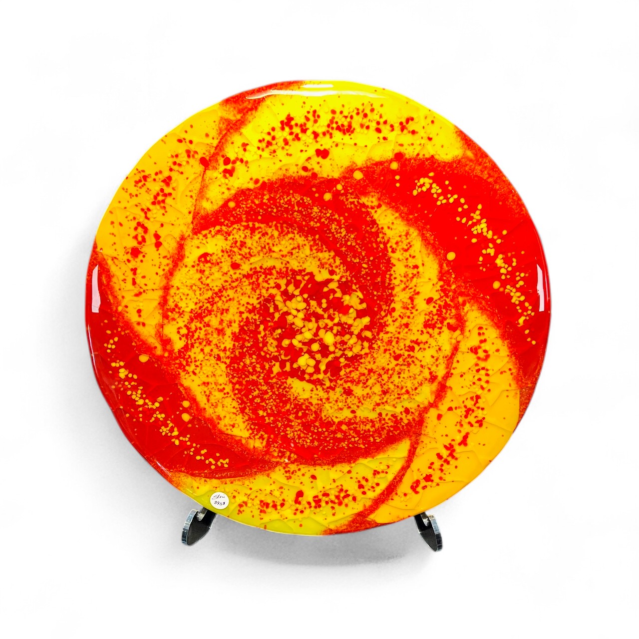 Plateau de service rotatif Macadam - Tourbillon rouge et jaune