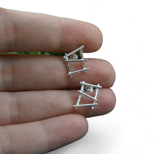 Boucles d’oreilles Circus fixes moyennes en argent sterling par Sonia Imbeault