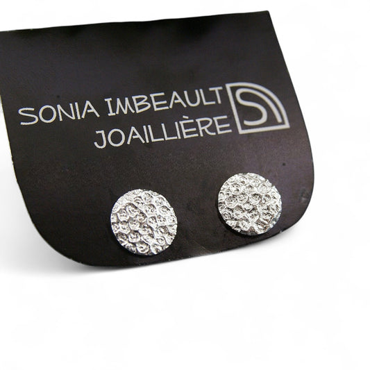 Boucles d’oreilles Corail fixes grandes en argent sterling par Sonia Imbeault