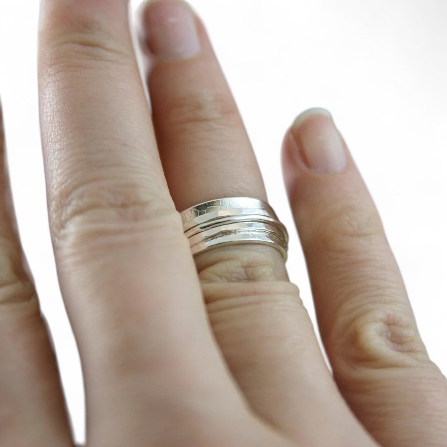 Bague de méditation triple anneaux argent sterling par Sonia Imbeault