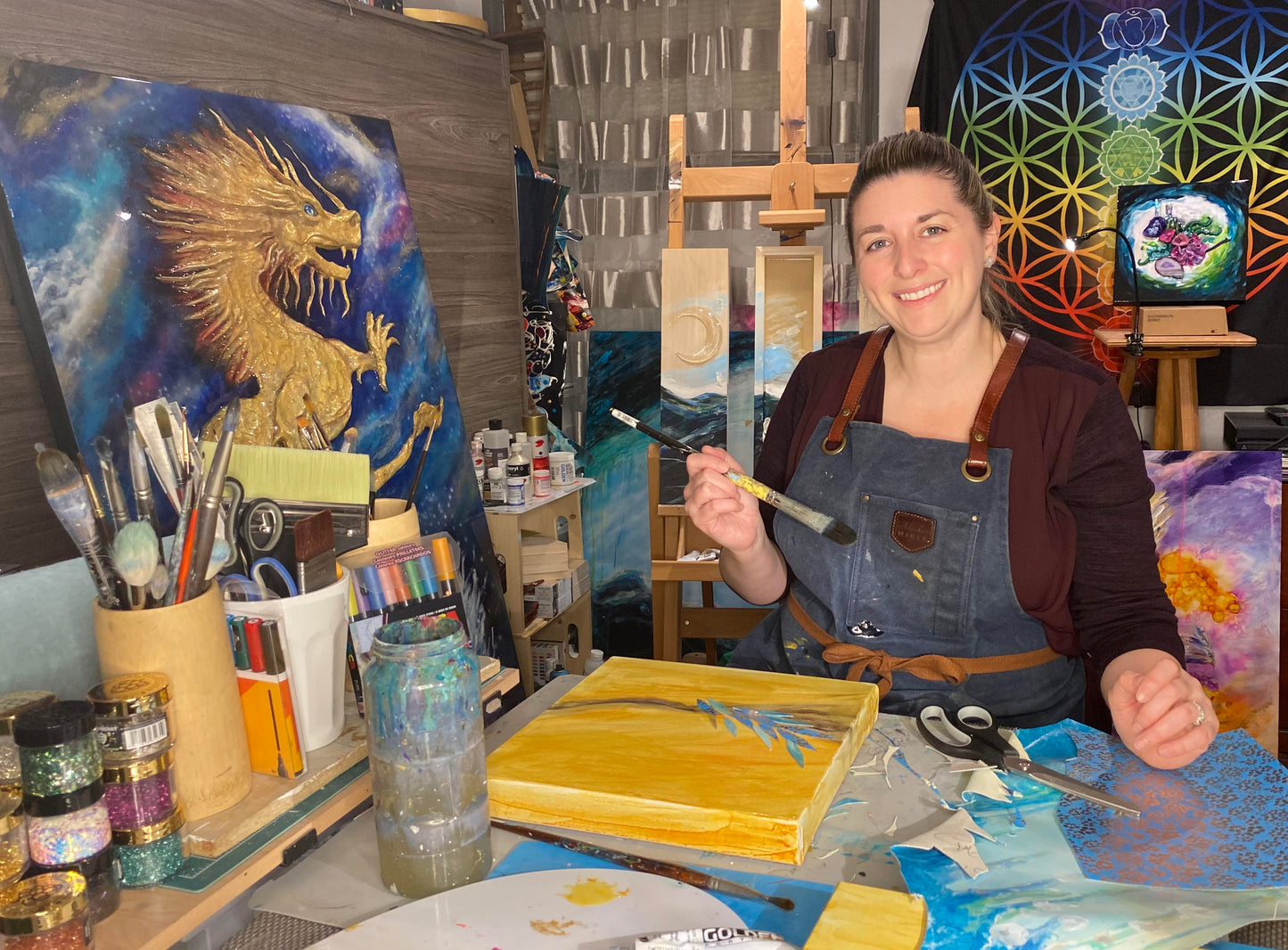 Atelier de peinture (techniques mixtes) animé par Marie-Pier Sanfaçon par Ateliers