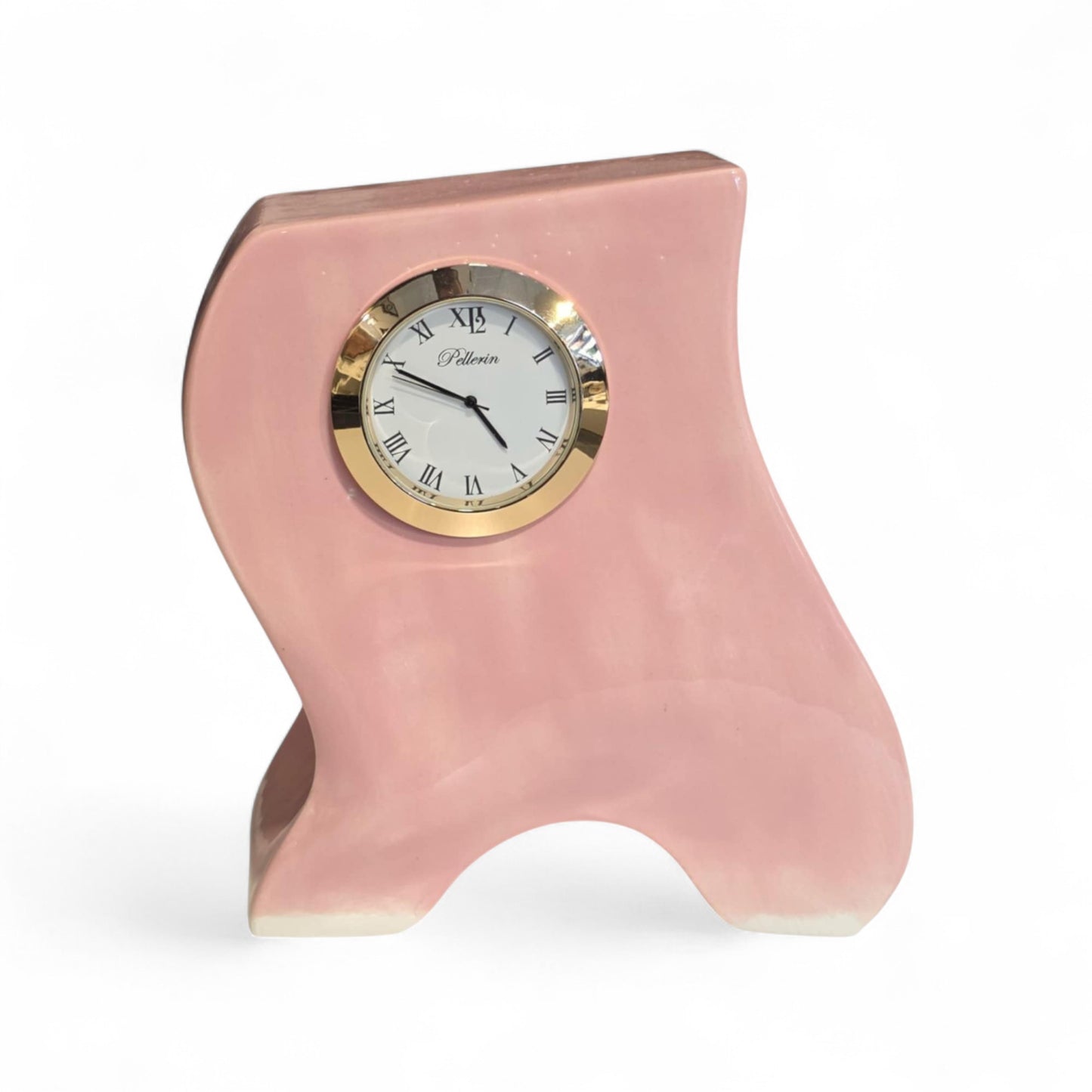 Rosalie - Horloge rose en céramique par Karine Pellerin