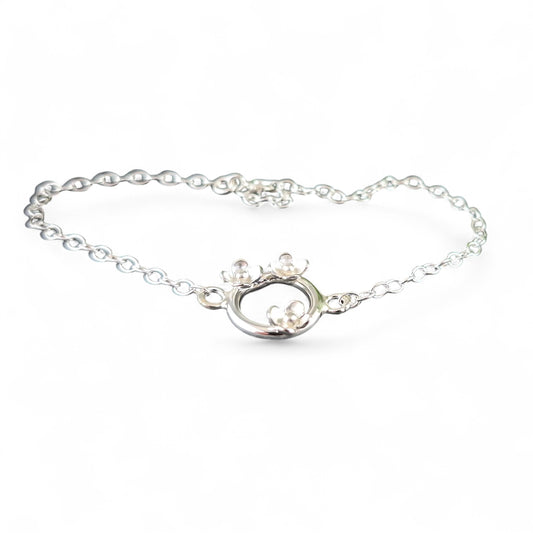 Bracelet ajustable en argent sterling Fleur de Lilas par Sonia Imbeault