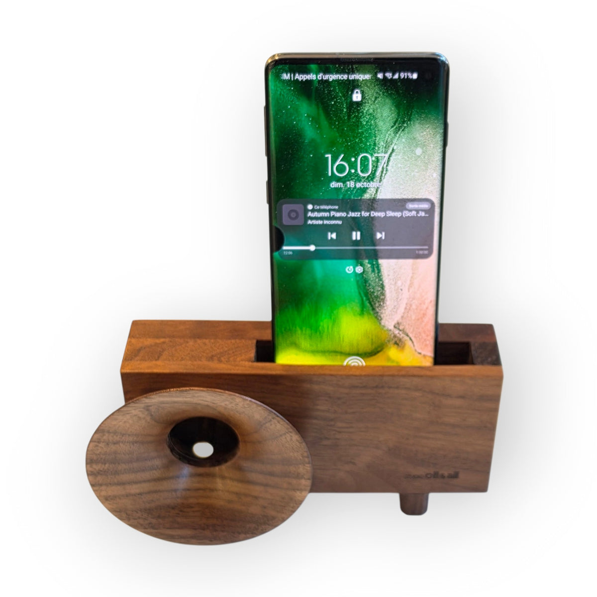 Ollim Speaker, pavillon bois foncé, vue 2
