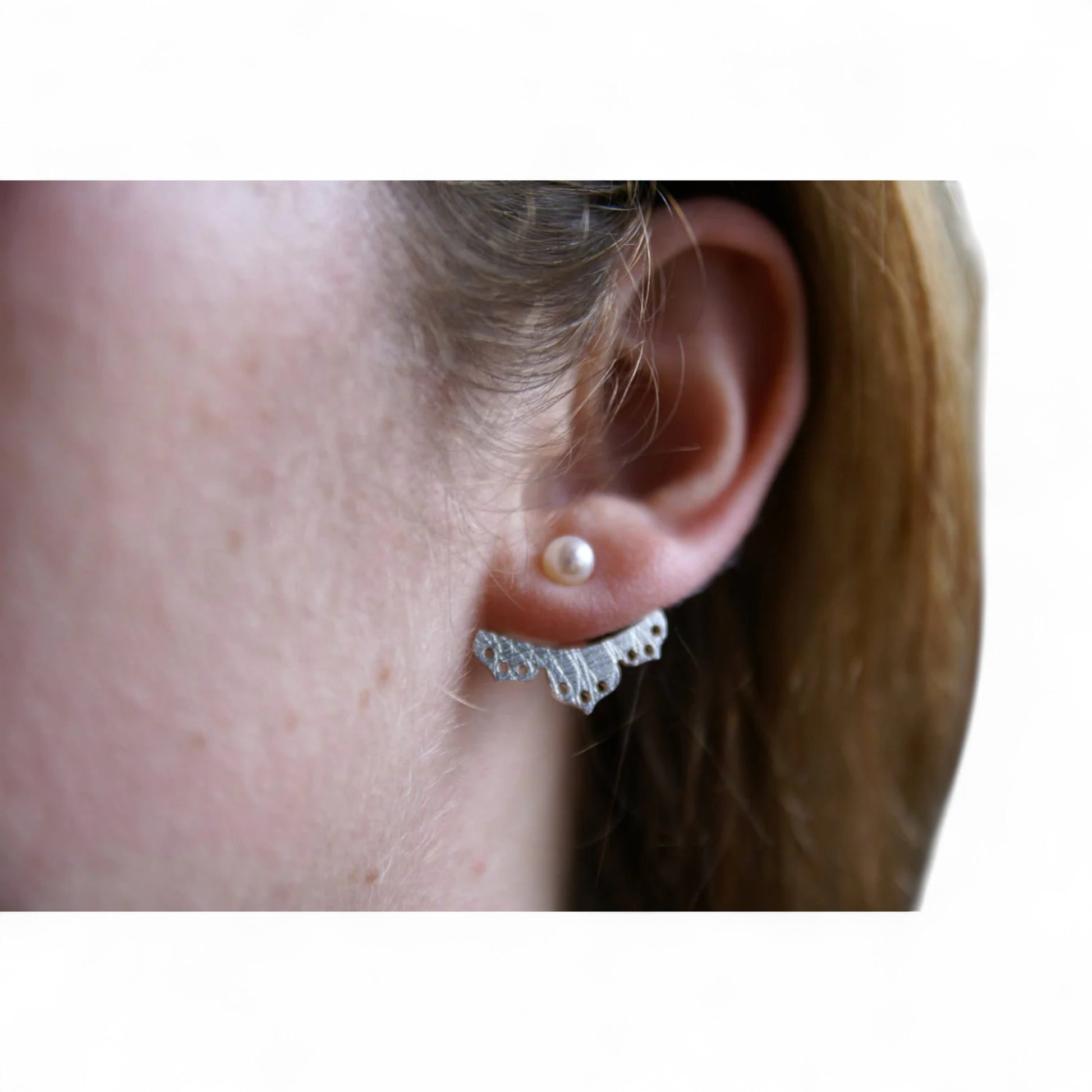 Boucles d'oreilles Jacket dentelle Mix en argent sterling par Sonia Imbeault