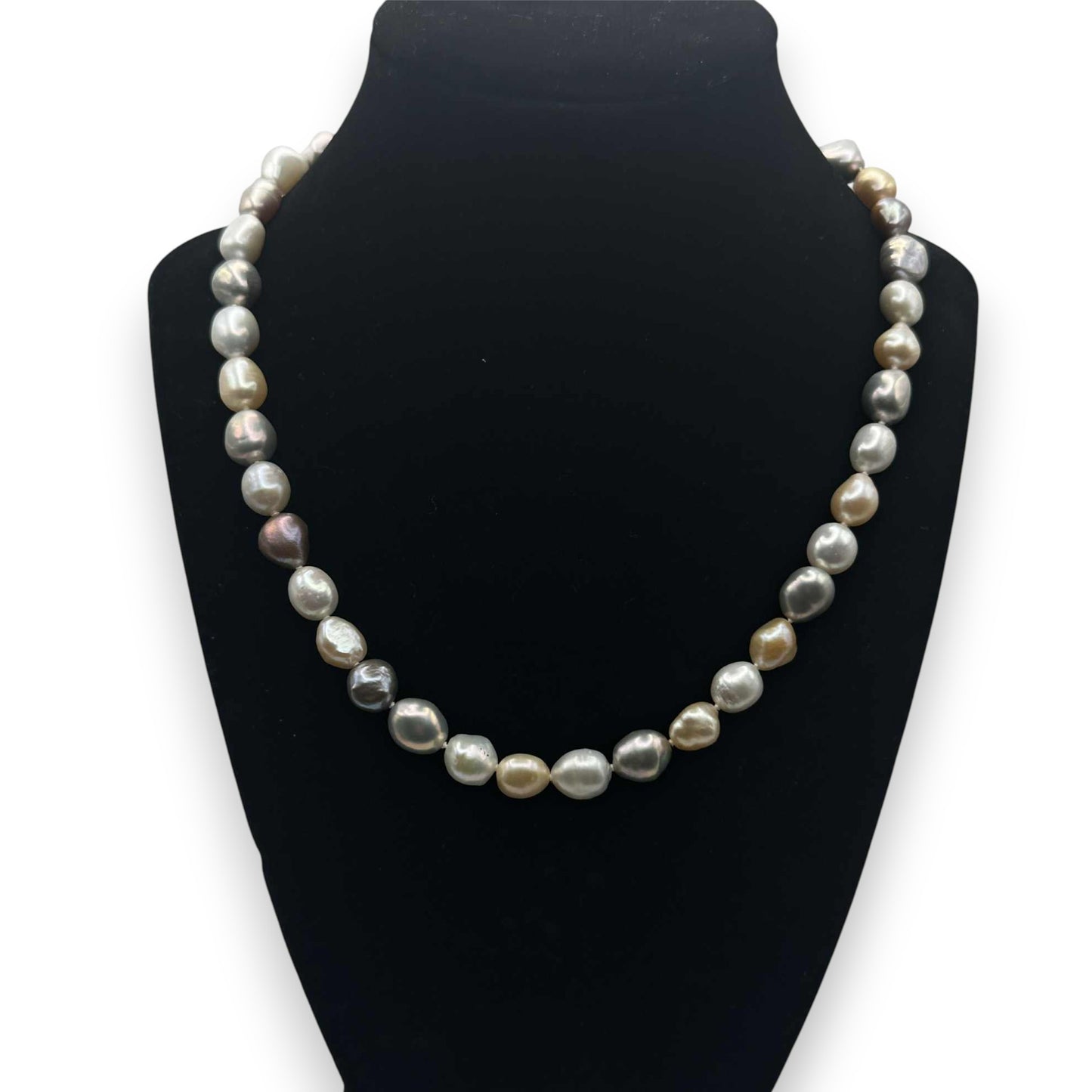 Collier de perles baroques multicolores naturelles pêche AC4 par Anne Carmichael