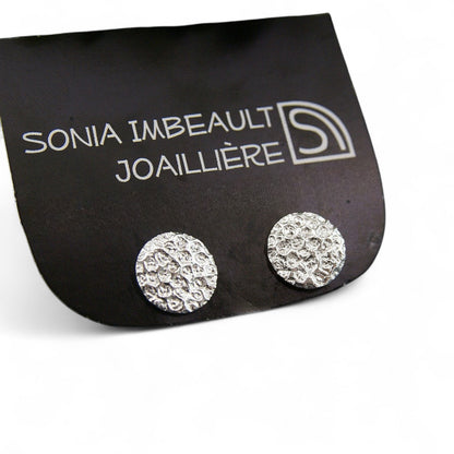 Boucles d’oreilles Corail fixes grandes en argent sterling par Sonia Imbeault