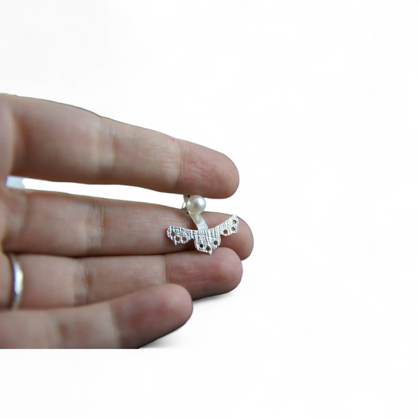Boucles d'oreilles Jacket dentelle Mix en argent sterling par Sonia Imbeault
