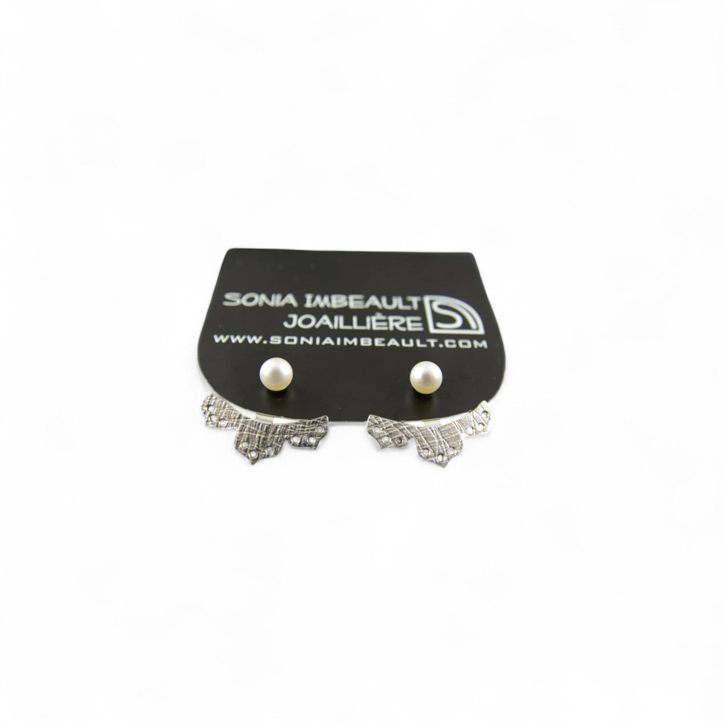 Boucles d'oreilles Jacket dentelle Mix en argent sterling par Sonia Imbeault