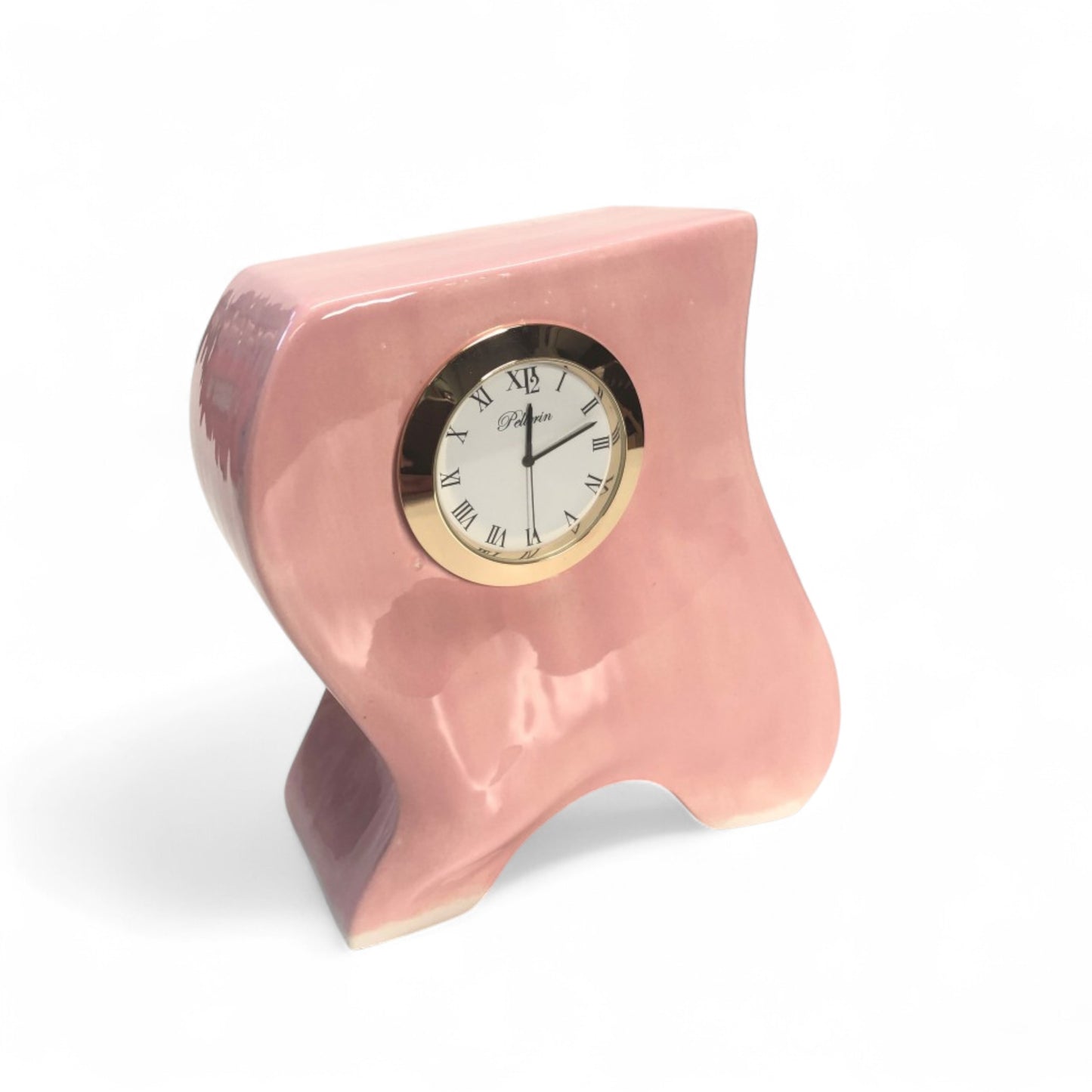 Rosalie - Horloge rose en céramique par Karine Pellerin