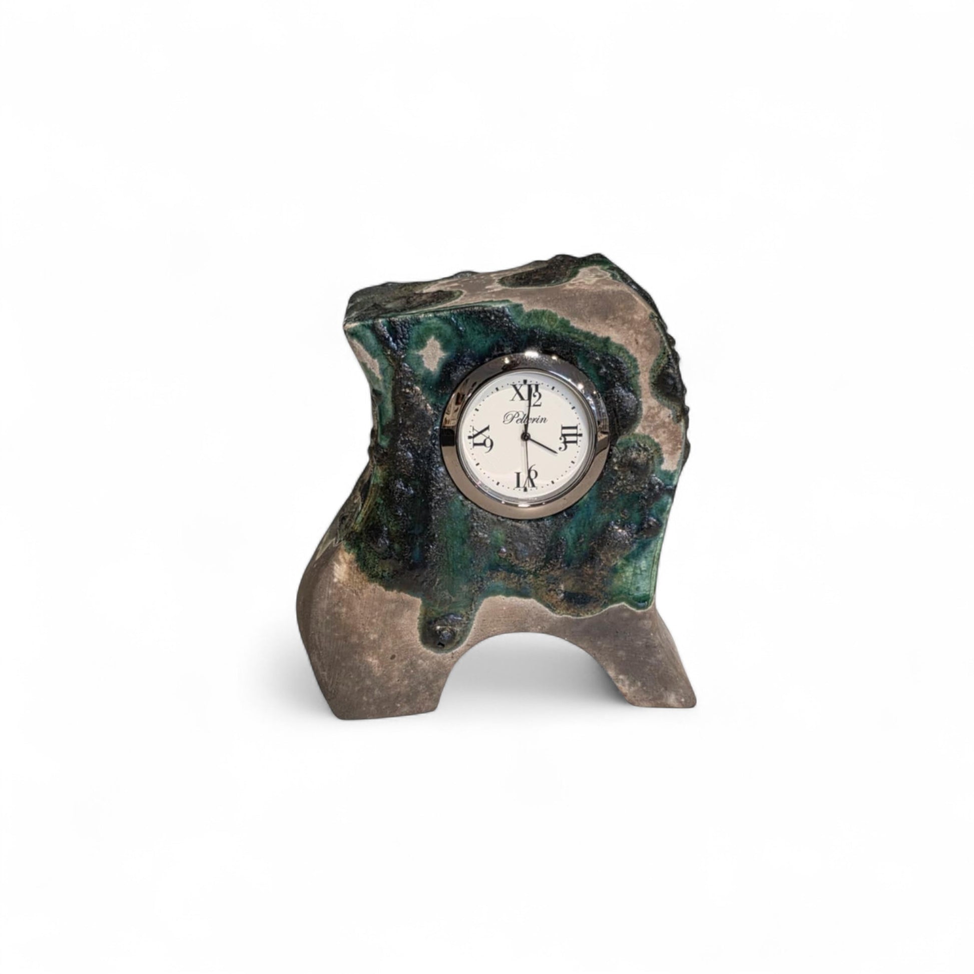 Magma 1 - Horloge Texturée Vert-bleu par Karine Pellerin