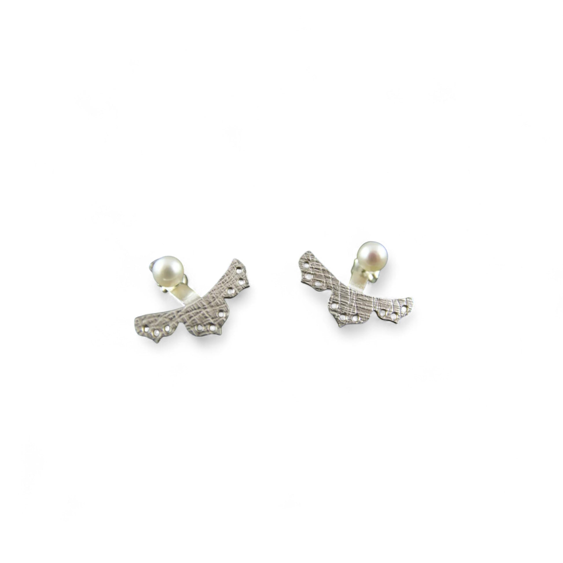 Boucles d'oreilles Jacket dentelle Mix en argent sterling par Sonia Imbeault