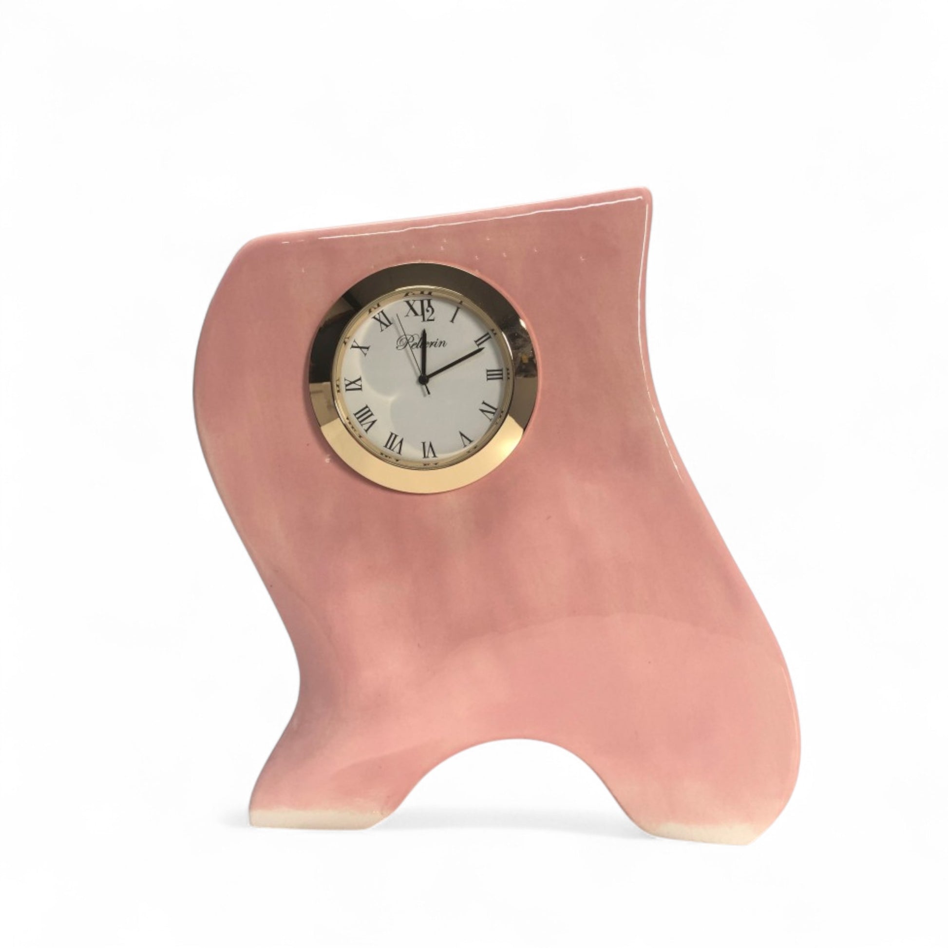 Rosalie - Horloge rose en céramique par Karine Pellerin