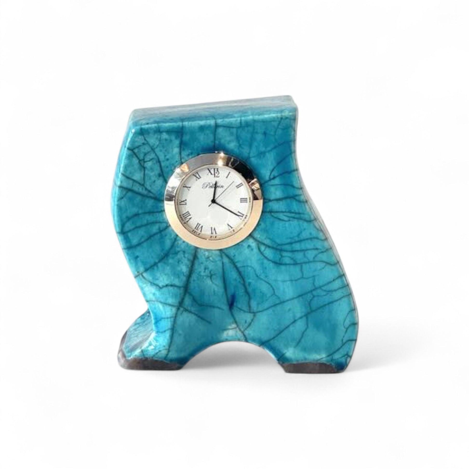 Azure - Horloge bleue en céramique par Karine Pellerin