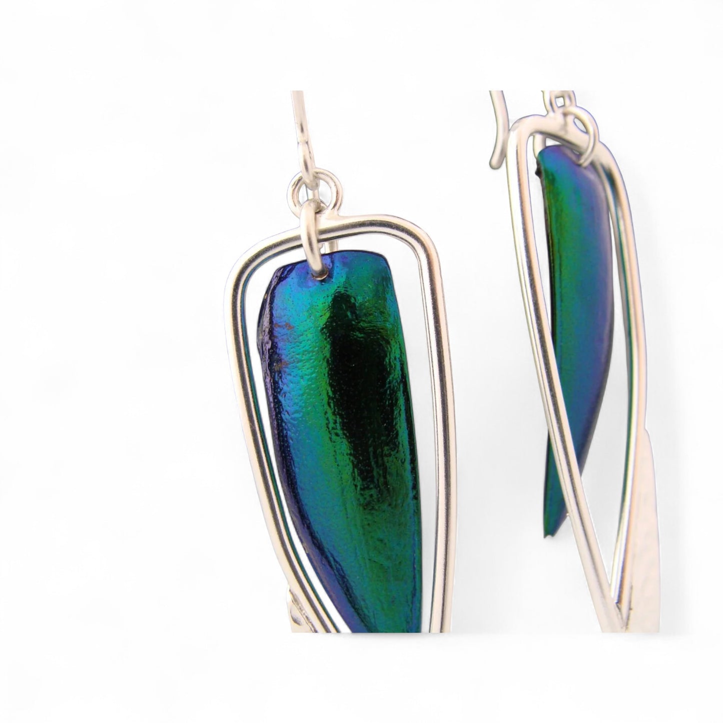 Grandes boucles d'oreilles scarabée en argent sterling par Sonia Imbeault
