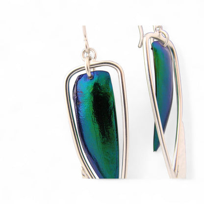 Grandes boucles d'oreilles scarabée en argent sterling par Sonia Imbeault
