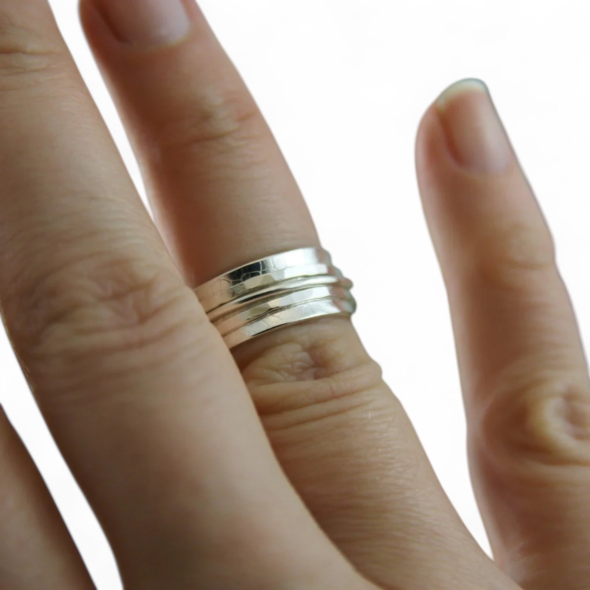 Bague de méditation triple anneaux argent sterling par Sonia Imbeault