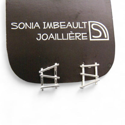 Boucles d’oreilles Circus fixes moyennes en argent sterling par Sonia Imbeault