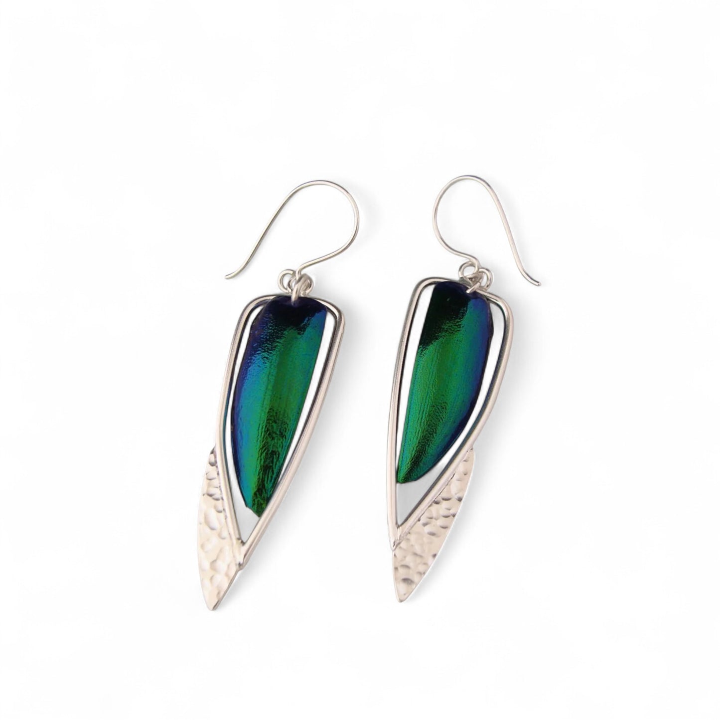 Grandes boucles d'oreilles scarabée en argent sterling par Sonia Imbeault