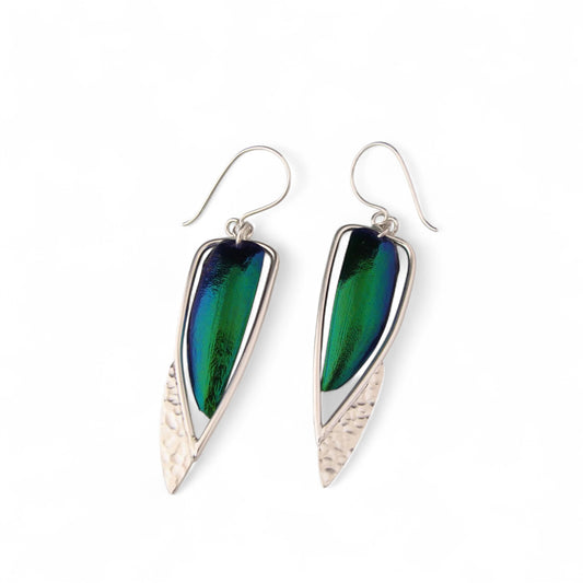 Grandes boucles d'oreilles scarabée en argent sterling par Sonia Imbeault