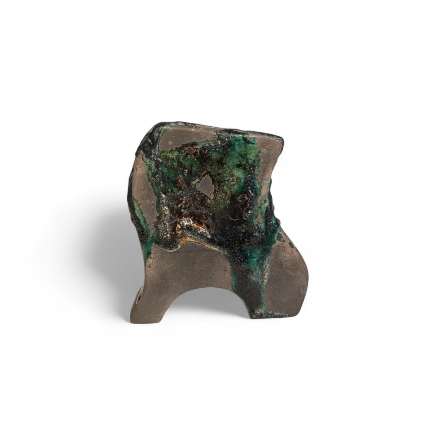Magma 1 - Horloge Texturée Vert-bleu par Karine Pellerin