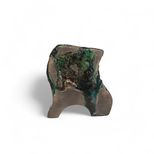 Magma 1 - Horloge Texturée Vert-bleu par Karine Pellerin