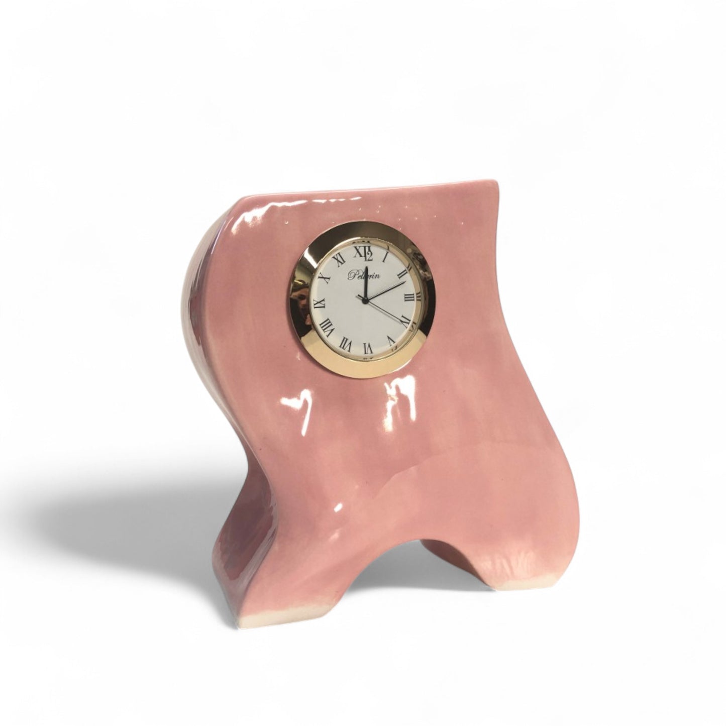 Rosalie - Horloge rose en céramique par Karine Pellerin