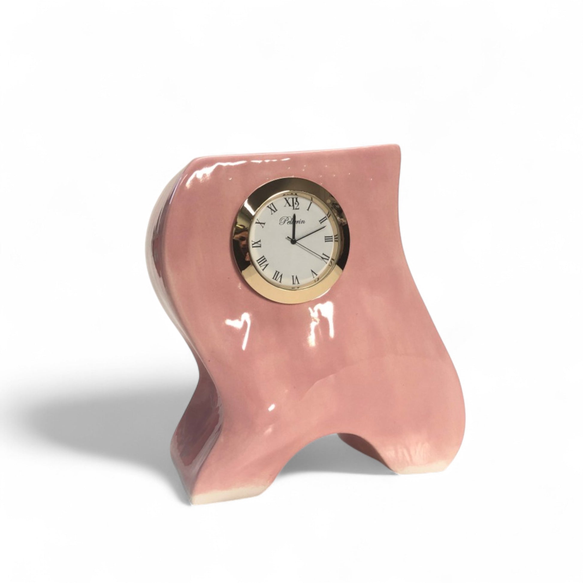 Rosalie - Horloge rose en céramique par Karine Pellerin