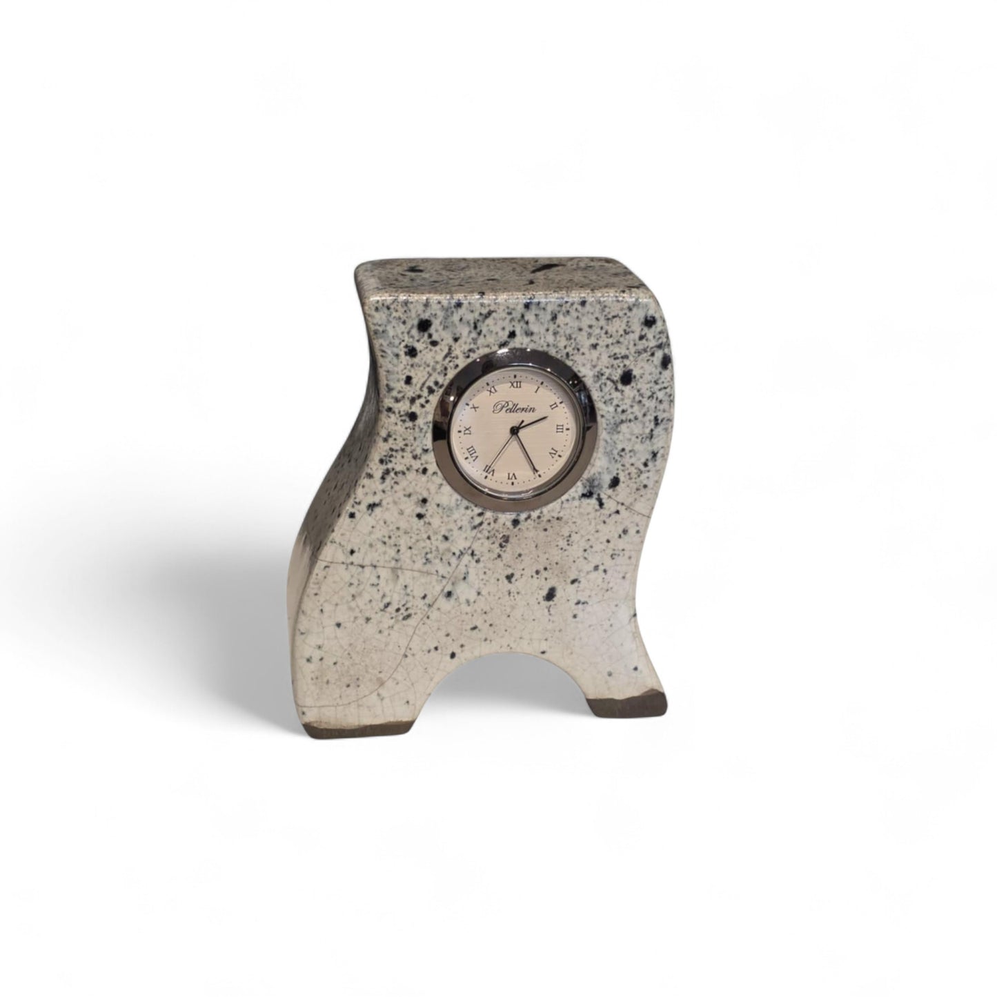 Splash 1 - Horloge blanche giclée en céramique par Karine Pellerin
