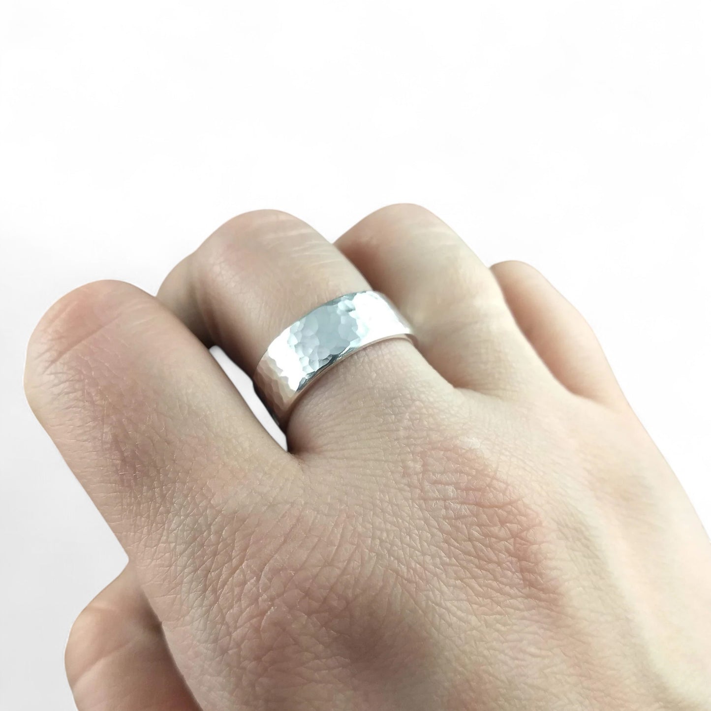 Jonc martelé en argent sterling pour homme par Sonia Imbeault