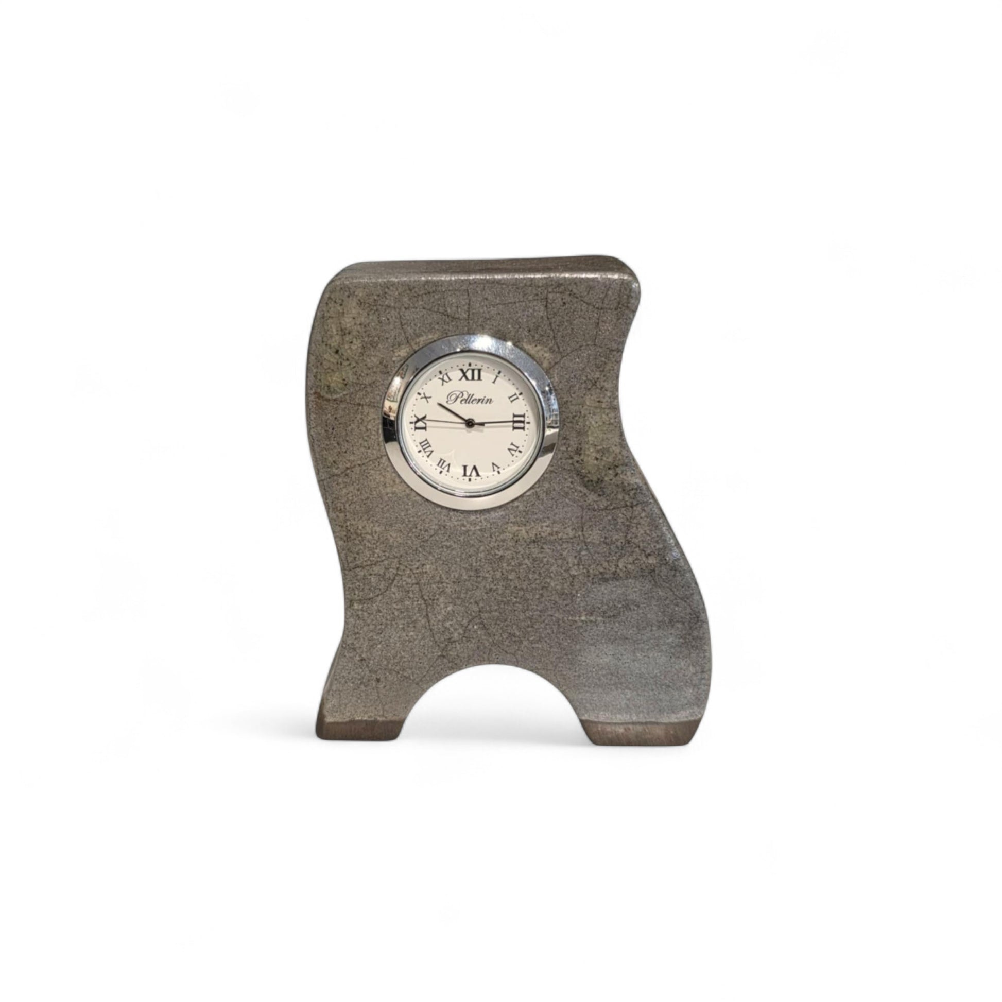 Horloge grise fumée en céramique par Karine Pellerin
