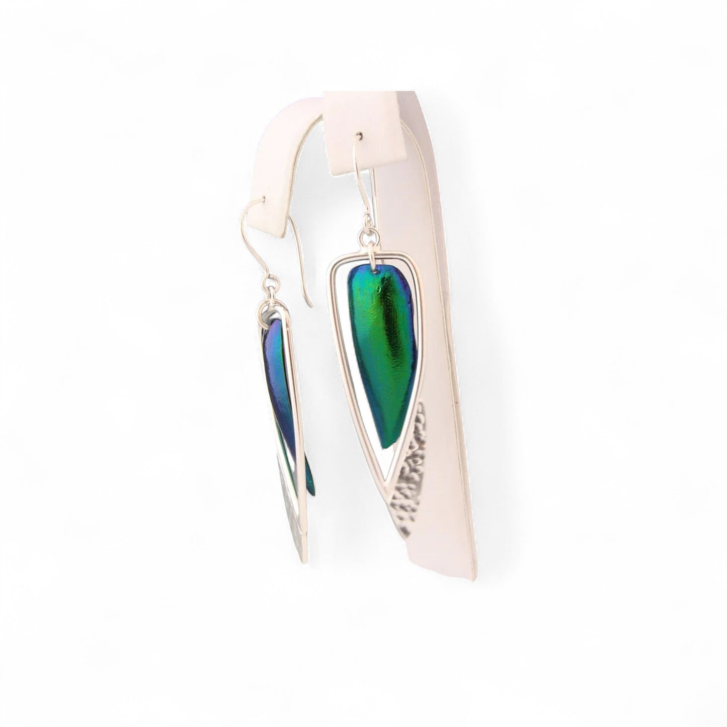 Grandes boucles d'oreilles scarabée en argent sterling par Sonia Imbeault
